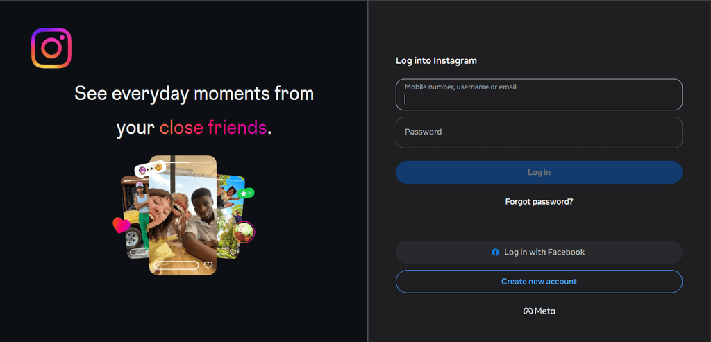 Instagram social media platform
